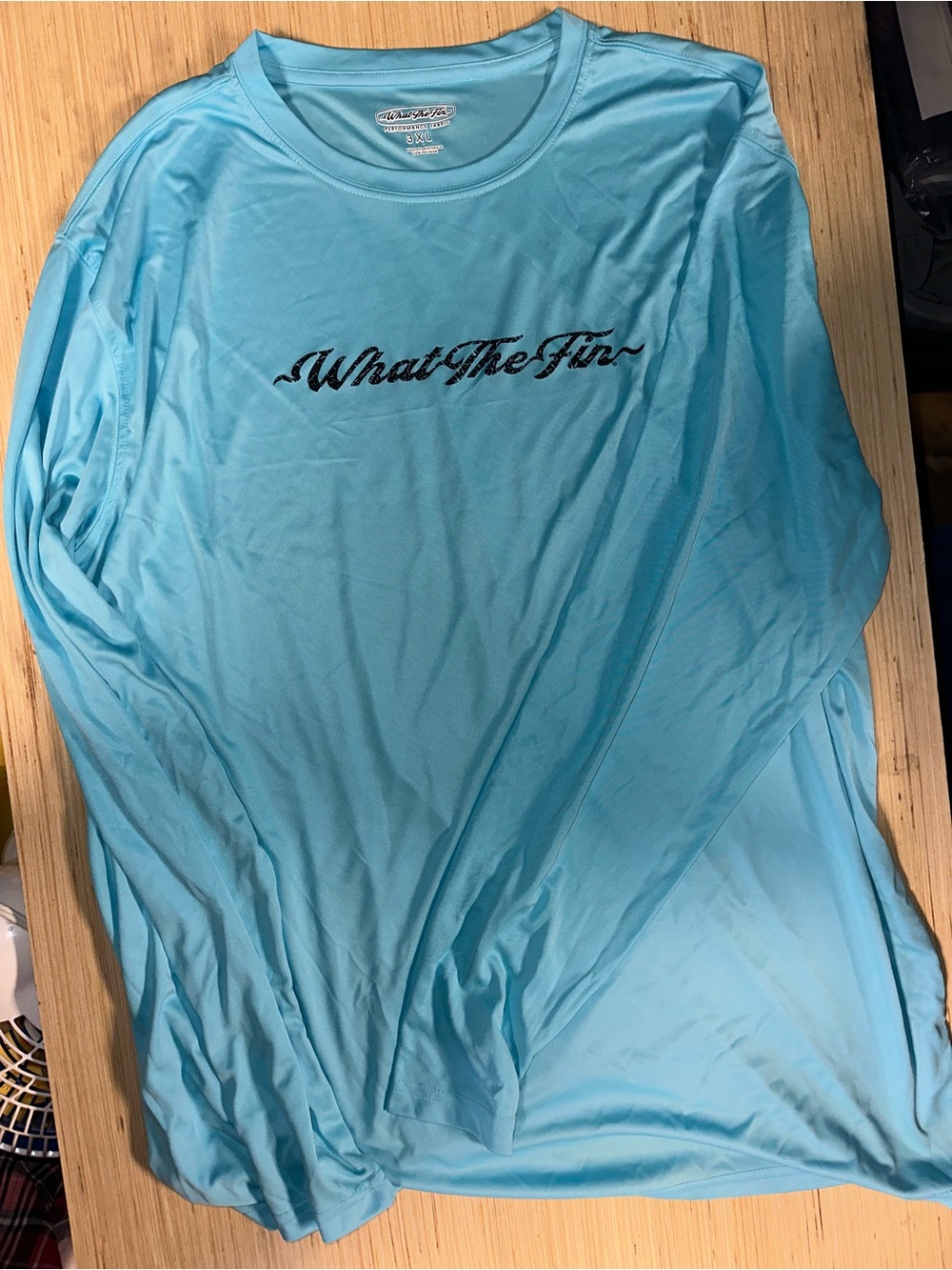 Light Blue Long-Sleeve Script Logo Performance Tee